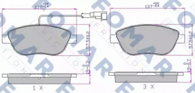 FOMAR FRICTION fo907681 -  Комплект тормозных колодок, дисковый тормоз